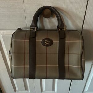Vintage Burberry Canvas and Leather Bag